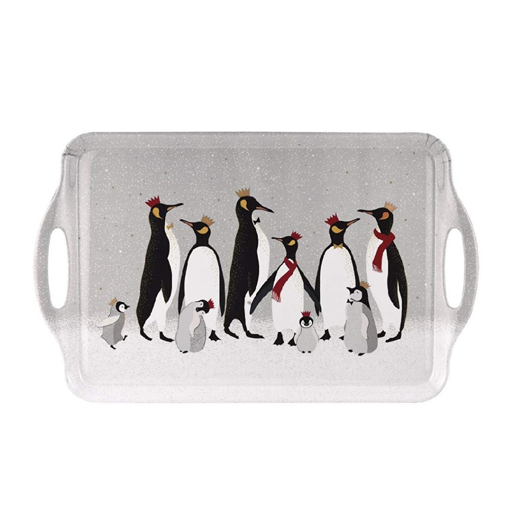 Sara Miller Melamine Christmas Penguin Tray 